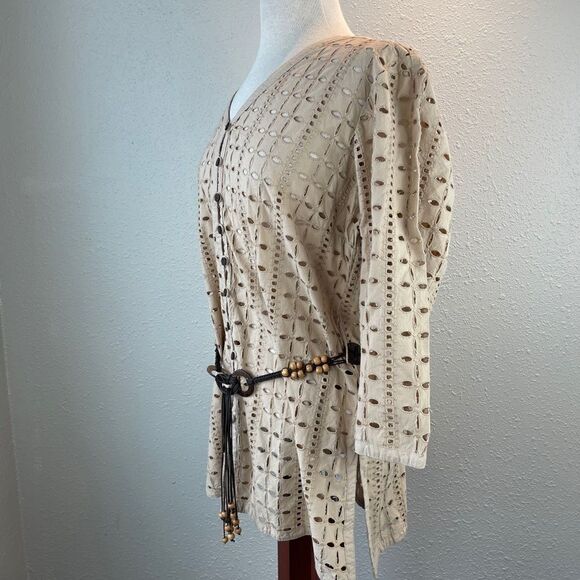 NWT Multiples Button Down Shirt and Belt Size L - Picture 4 of 10